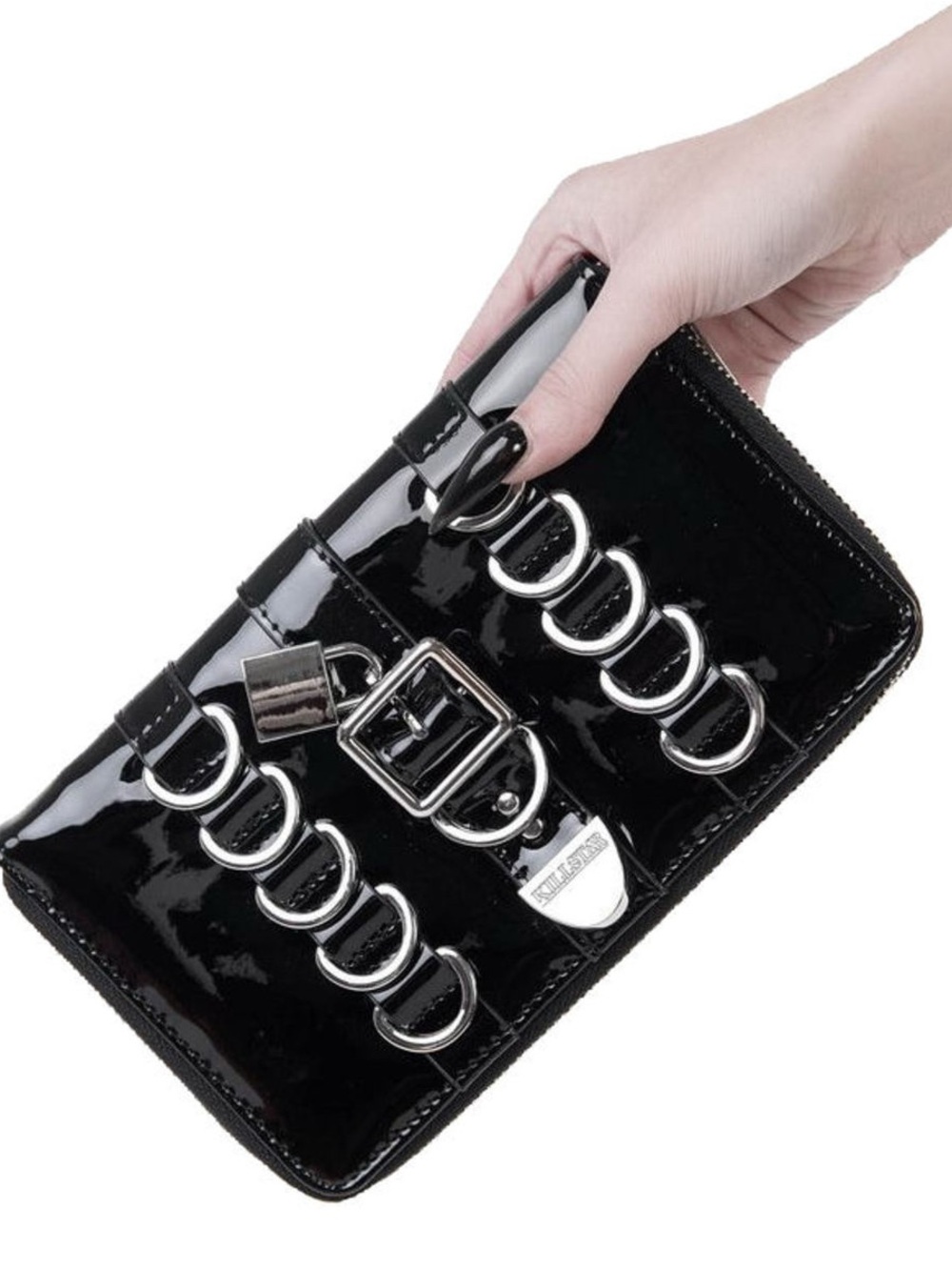 KILLSTAR WALLET ZIP METAL HARDWARE SILVER KATYA